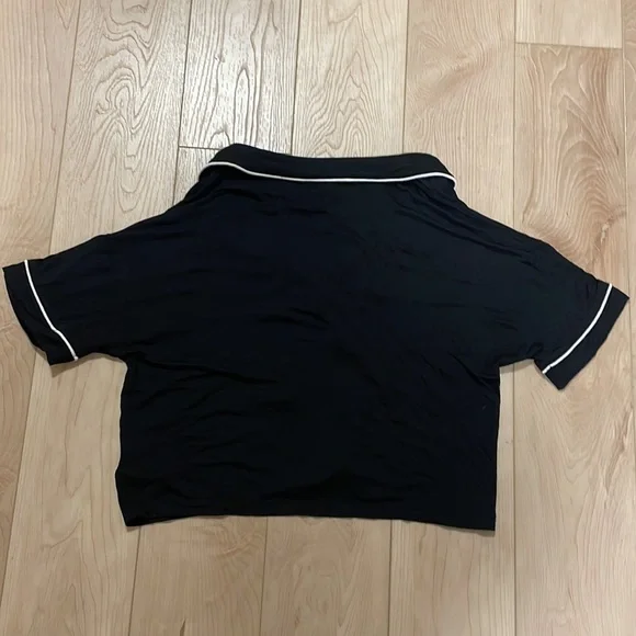 Sleep Riot Cropped Modal Pyjama Top, sz S - Picture 2 of 10